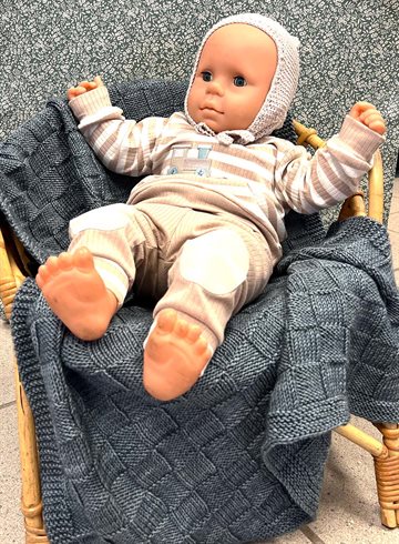 Strikkekit Babytæppe i Cool Wool Vintage